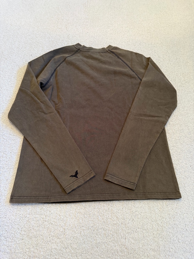 Ditch Graphic Long Sleeve Shirt Brown Grunge Heart Y2k Large — image 4 of 5